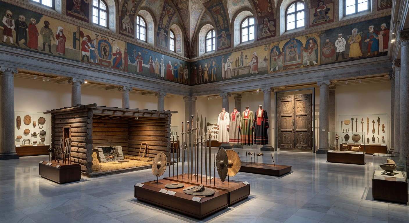 National Museum of Finland grand hall featuring Finnish historical artifacts and cultural heritage exhibitions