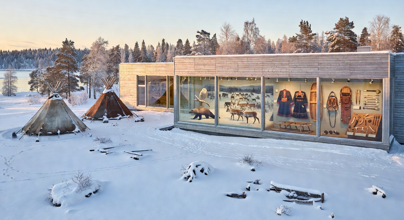 Siida Sámi Museum in Inari Lapland with Arctic nature exhibitions and indigenous Sámi cultural displays